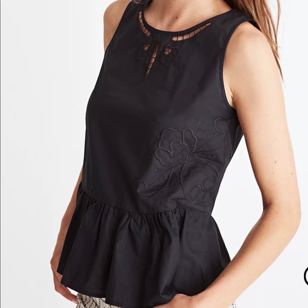 Madewell embroidered peplum